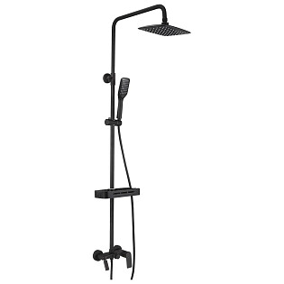 Душевая стойка с держателем и смесителем черная Lemark Tropic LM7002BL