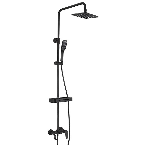 Душевая стойка с держателем и смесителем черная Lemark Tropic LM7002BL - изображение 1