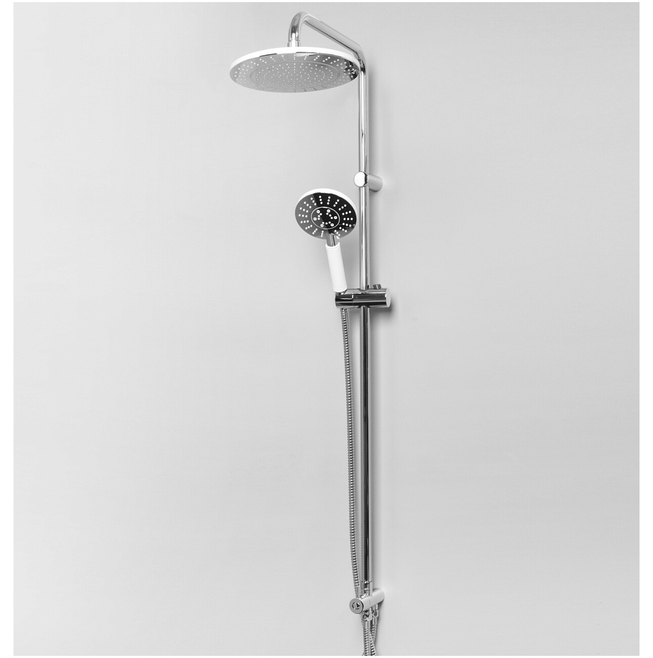 Душевая стойка с верхним душем и смесителем белая, хром Wasserkraft A039 - изображение 2