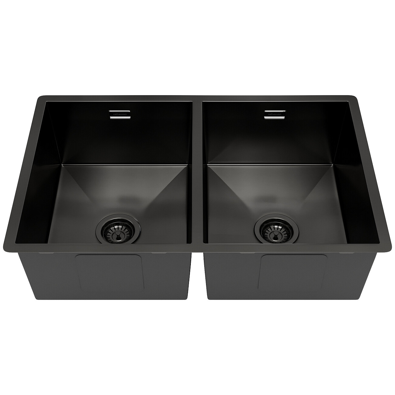 Кухонная мойка двойная из нержавеющей стали 44х70 см оружейная сталь Reflexion Garda RX2170BL - изображение 3