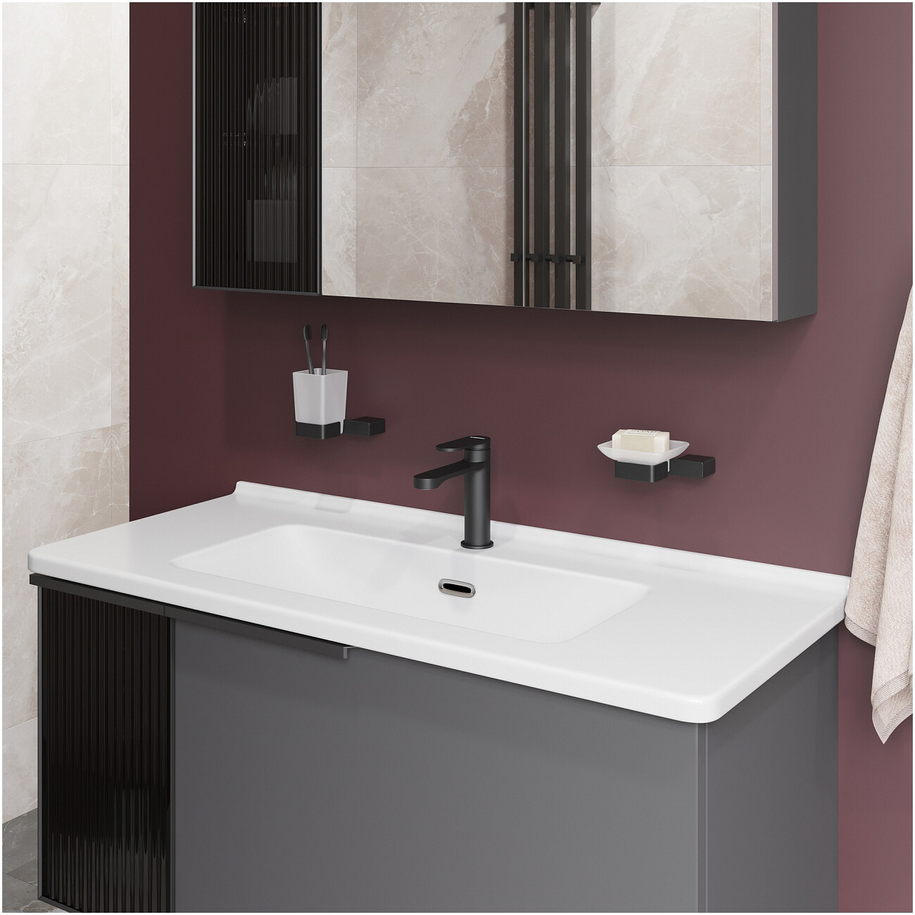 Смеситель для раковины однорычажный черный Stworki "Ноттвиль" S34010BK - изображение 7