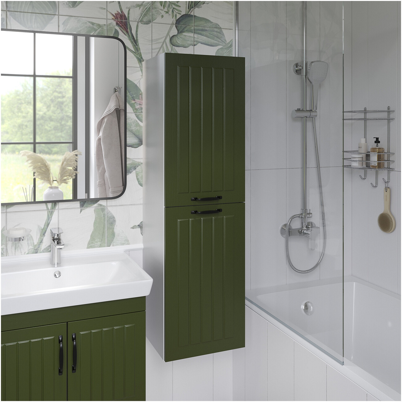 Душевая стойка с верхним душем и смесителем хром Diwo "Смоленск" SM-07cr - изображение 4