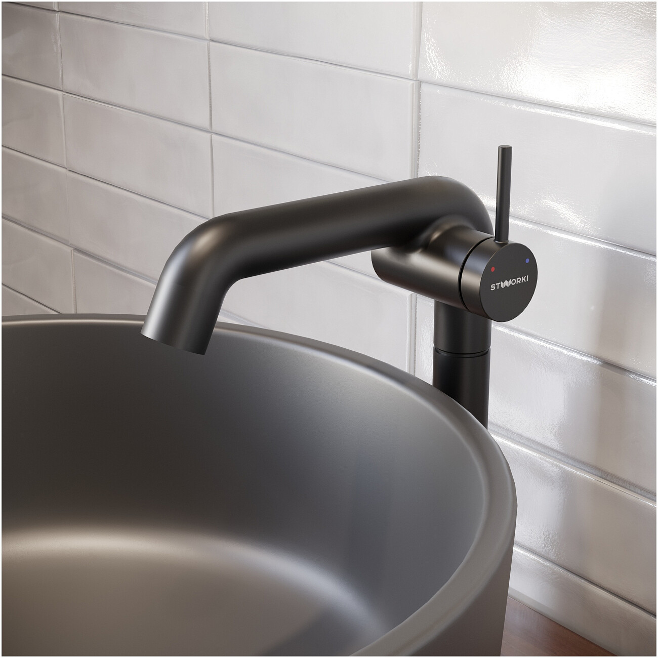 Смеситель для раковины однорычажный черный Stworki "Лунд" S25020BK - изображение 5