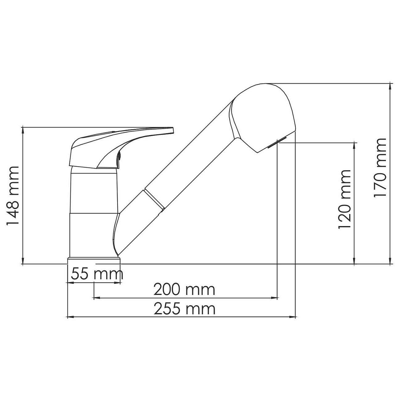 Смеситель для кухни из латуни хром с выдвижной лейкой Wasserkraft 6365 - изображение 11