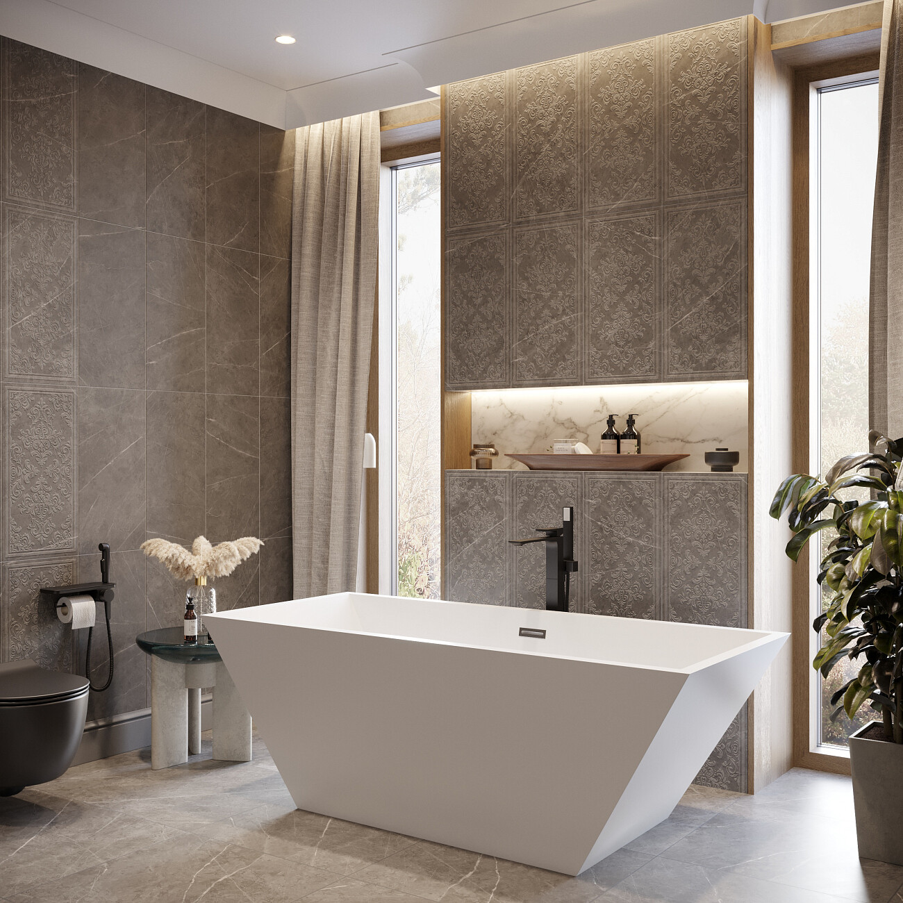 Ванна акриловая прямоугольная 74х170 см белая матовая Artemis Tecla 1.05.411.144.01.1.26 - изображение 5