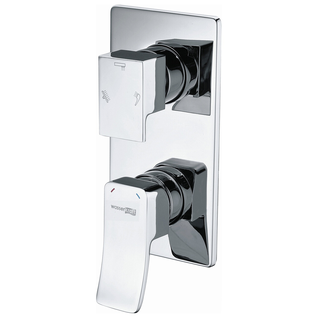 Смеситель для ванны и душа встраиваемый из латуни хром Wasserkraft 10671 - изображение 3