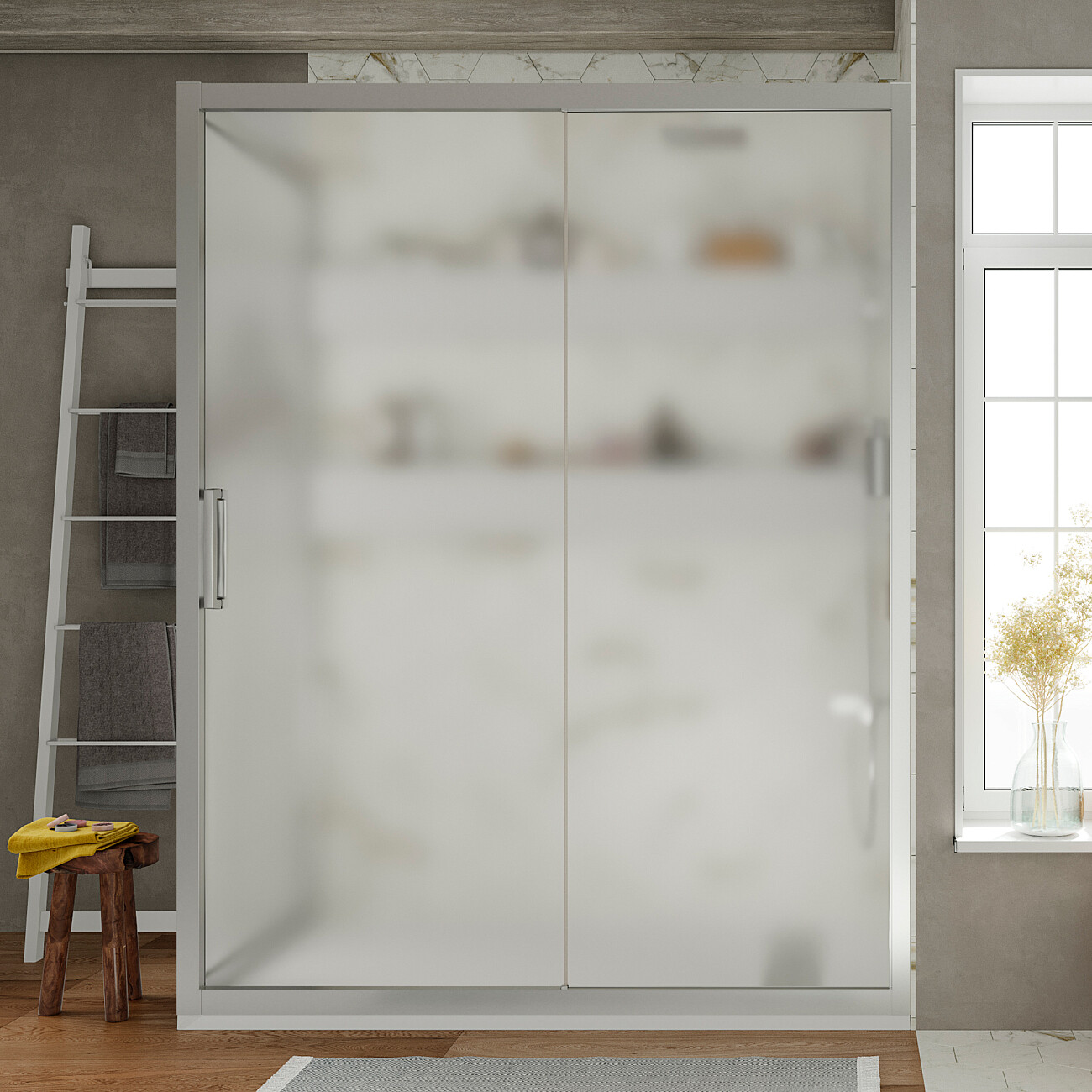 Душевой уголок с раздвижной дверью 160х80 см хром матовый Stworki "Эстерсунд" 3GW189TTKK000 - изображение 2