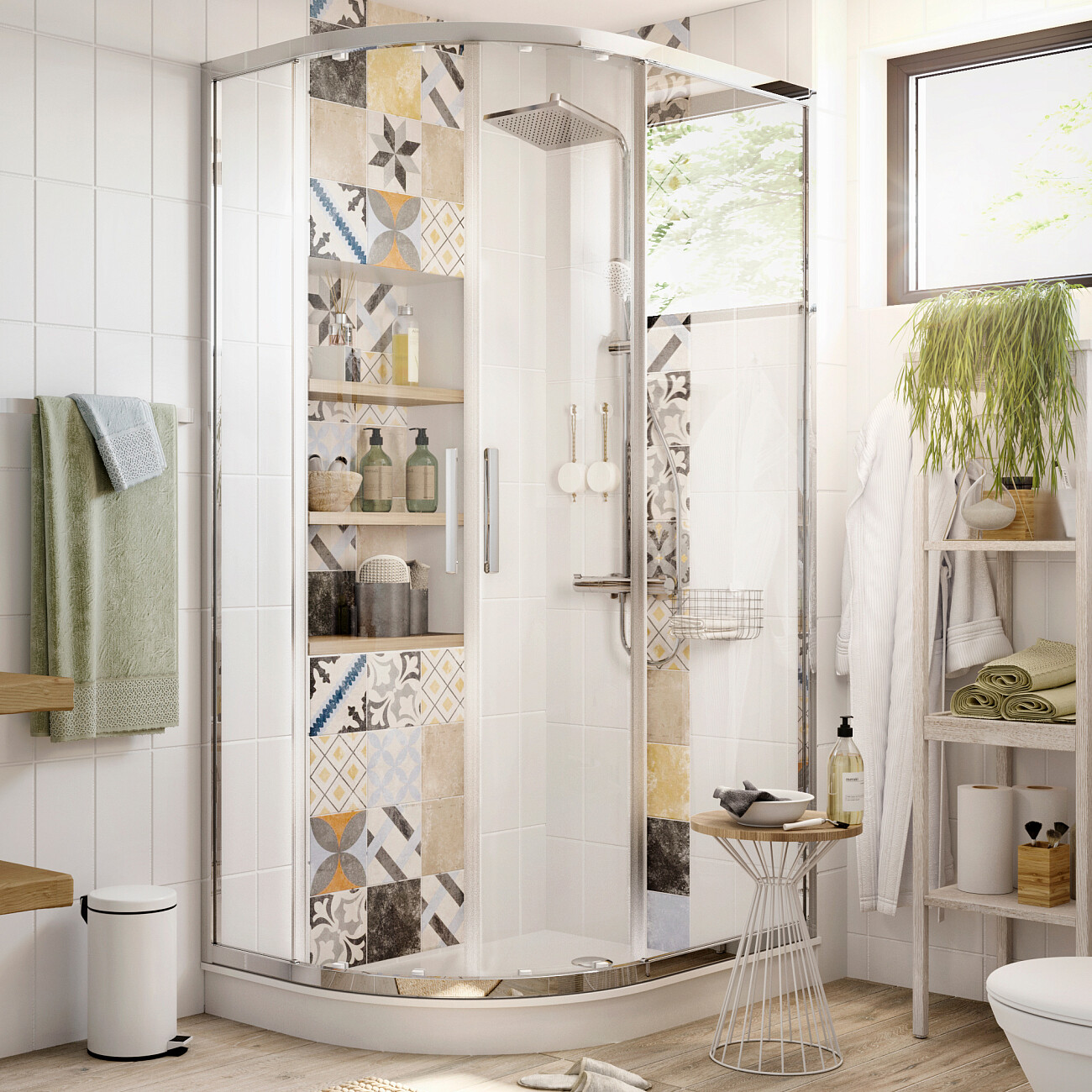 Душевой уголок 120х80 см хром глянец, прозрачное стекло Stworki "Лунд" - изображение 2