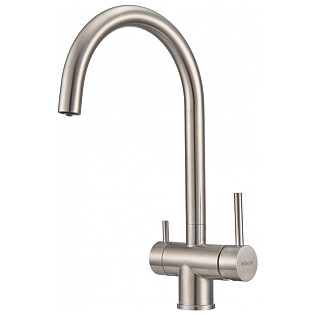 Смеситель для кухни однорычажный с краном для питьевой воды сталь Milacio Ultra MCU.554.SS