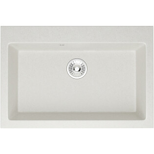 Мойка кухонная из искусственного мрамора прямоугольная 50,5х75,5 см белая Domaci &quot;Болонья&quot; М-39-001