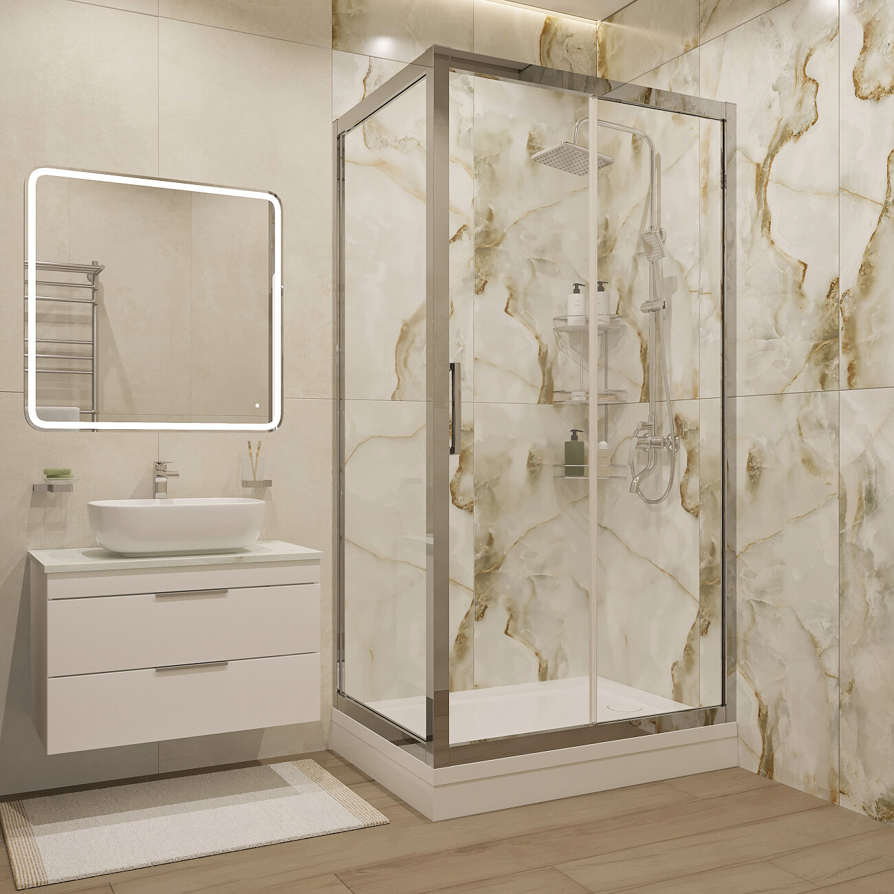 Душевая стойка с верхним душем хром Stworki "Гётеборг" GE-03cr - изображение 7