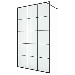 Ограждение душевое 80х195 см прозрачное, черное матовое Cerutti SPA MUZA T80