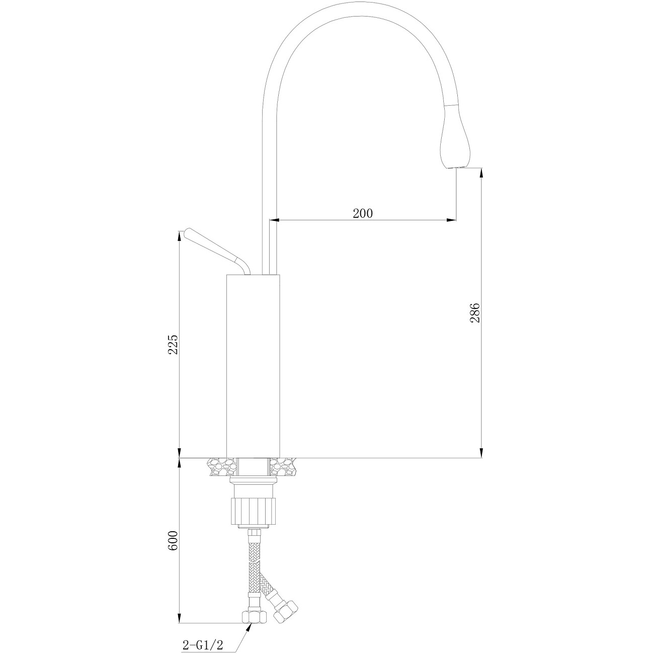 Смеситель для раковины однорычажный черный Boch Mann Tropfen B XL BM9634 - изображение 3