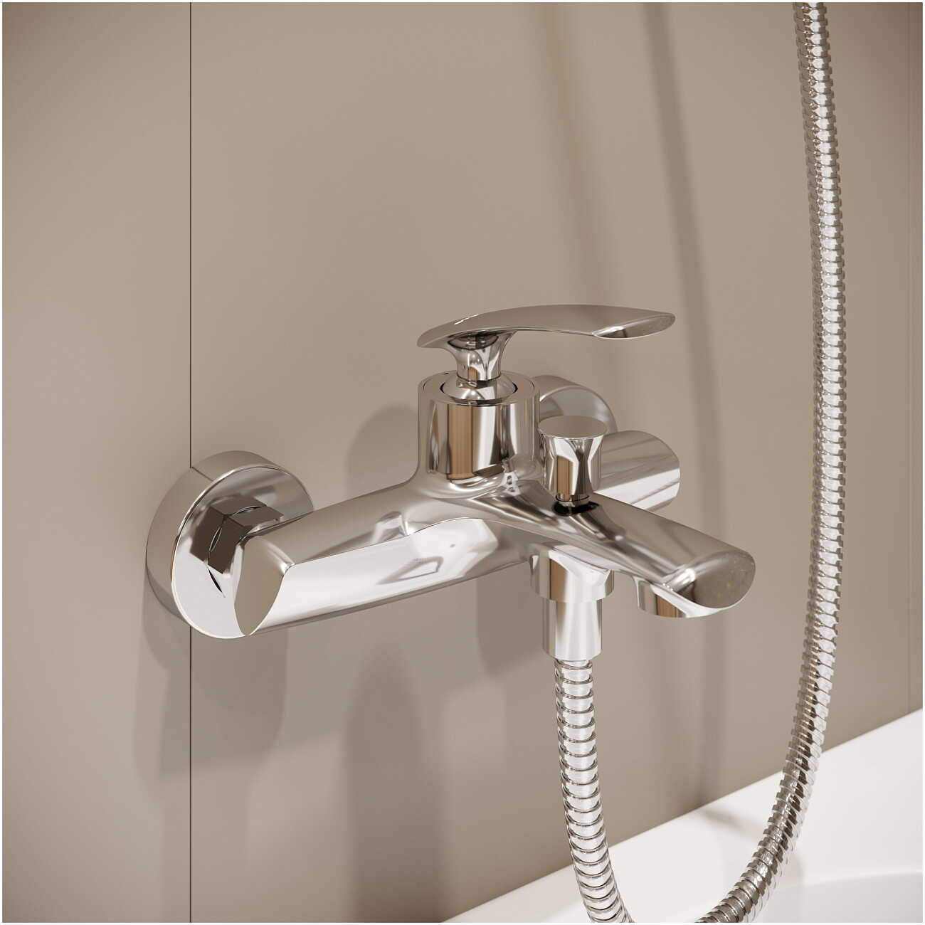 Смеситель для ванны с душем настенный хром Stworki "Гётеборг" S03100CR - изображение 5