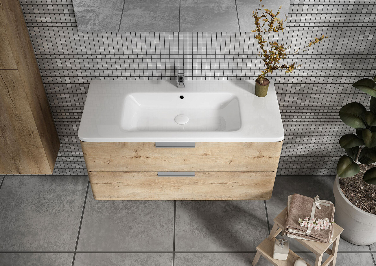 Раковина мебельная фаянсовая 105 см белая Stworki 12105-KL - изображение 8