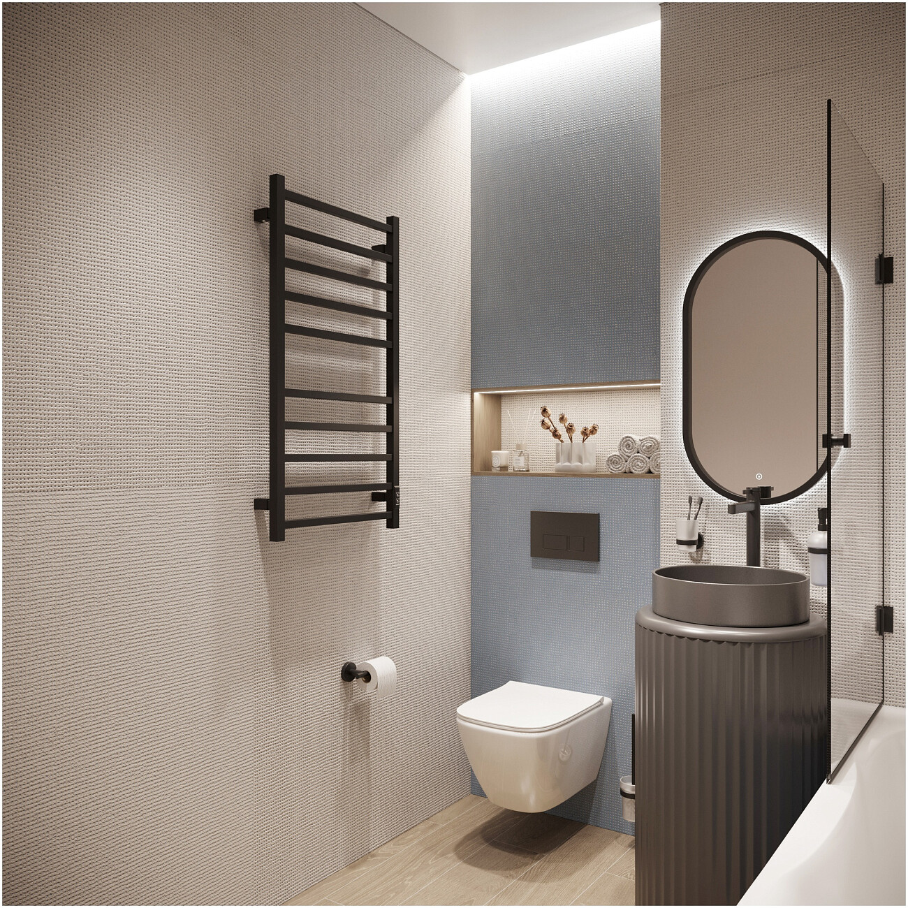 Полотенцесушитель электрический 100х50 см черный Ewrika "Пенелопа L" 4657812418453 - изображение 7