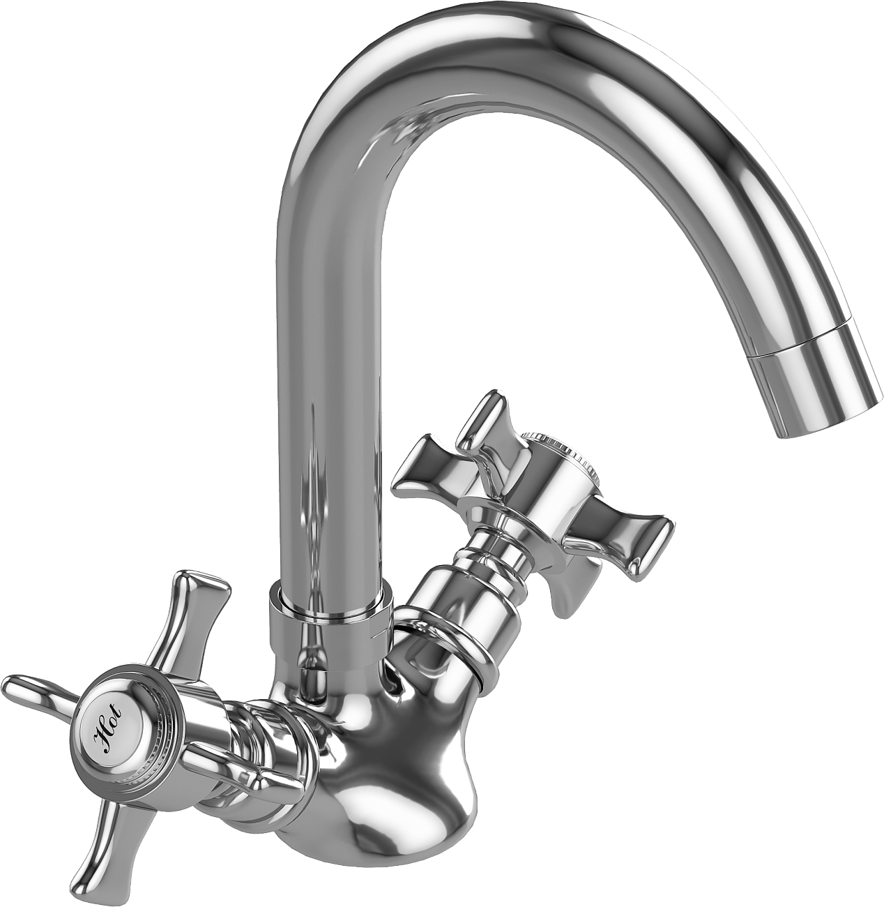 Смеситель для раковины двухвентильный хром Diwo "Самара" SA-01cr - изображение 4