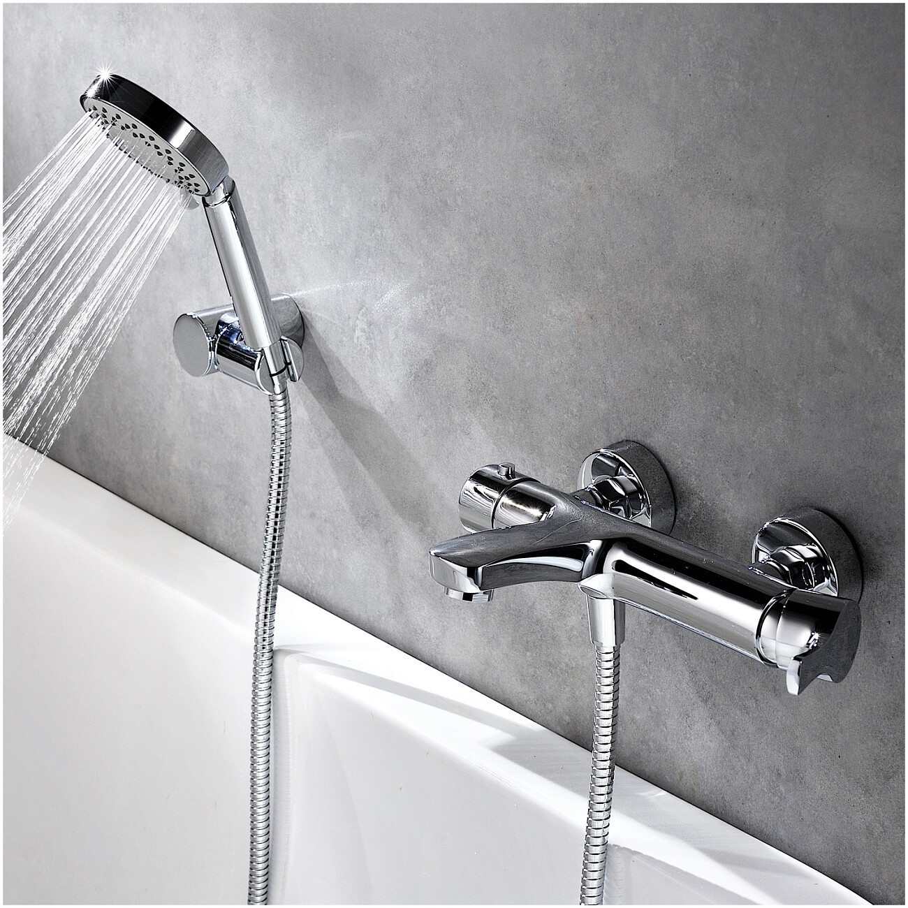 Душевой комплект с лейкой и коротким изливом хром Wasserkraft Berkel 4801 - изображение 3