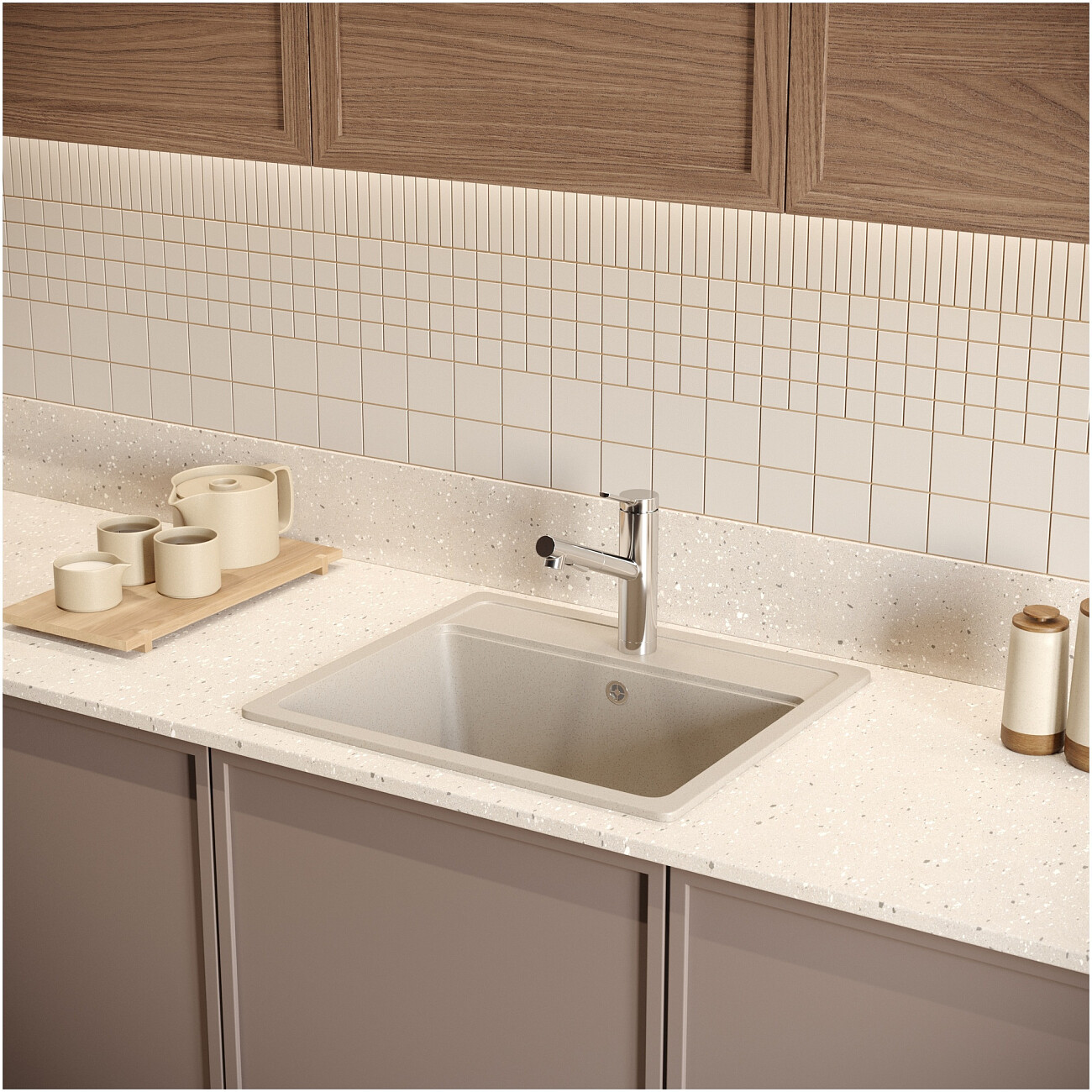 Мойка кухонная бежевая Domaci "Болонья" М-09-003 - изображение 8