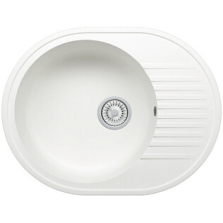 Кухонная мойка кварцевая овальная белая Tolero Classic R-122 765933