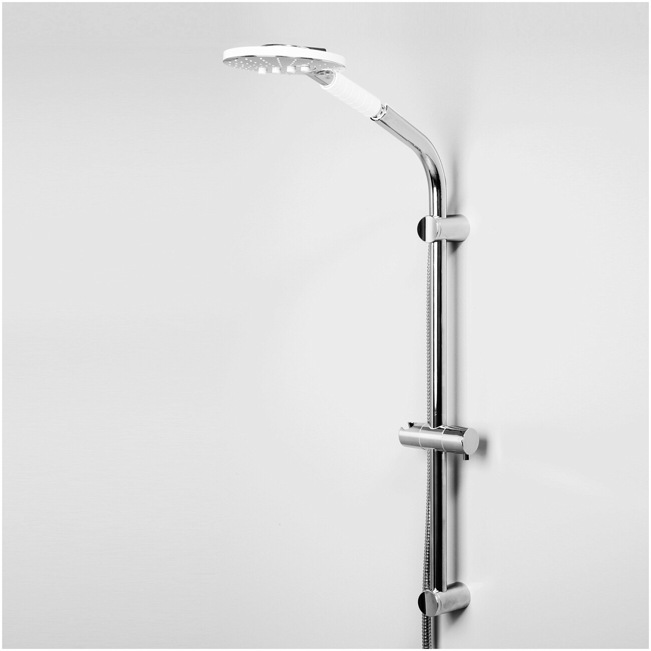 Душевая стойка с держателем белая, хром Wasserkraft A044 - изображение 3