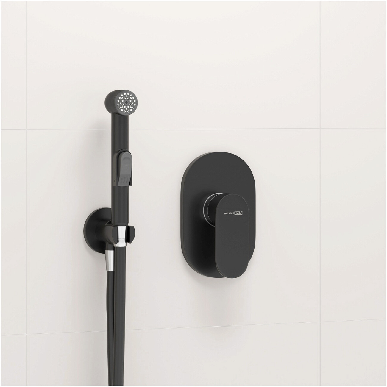 Гигиенический душ с встраиваемым смесителем черный Wasserkraft A117451 - изображение 2
