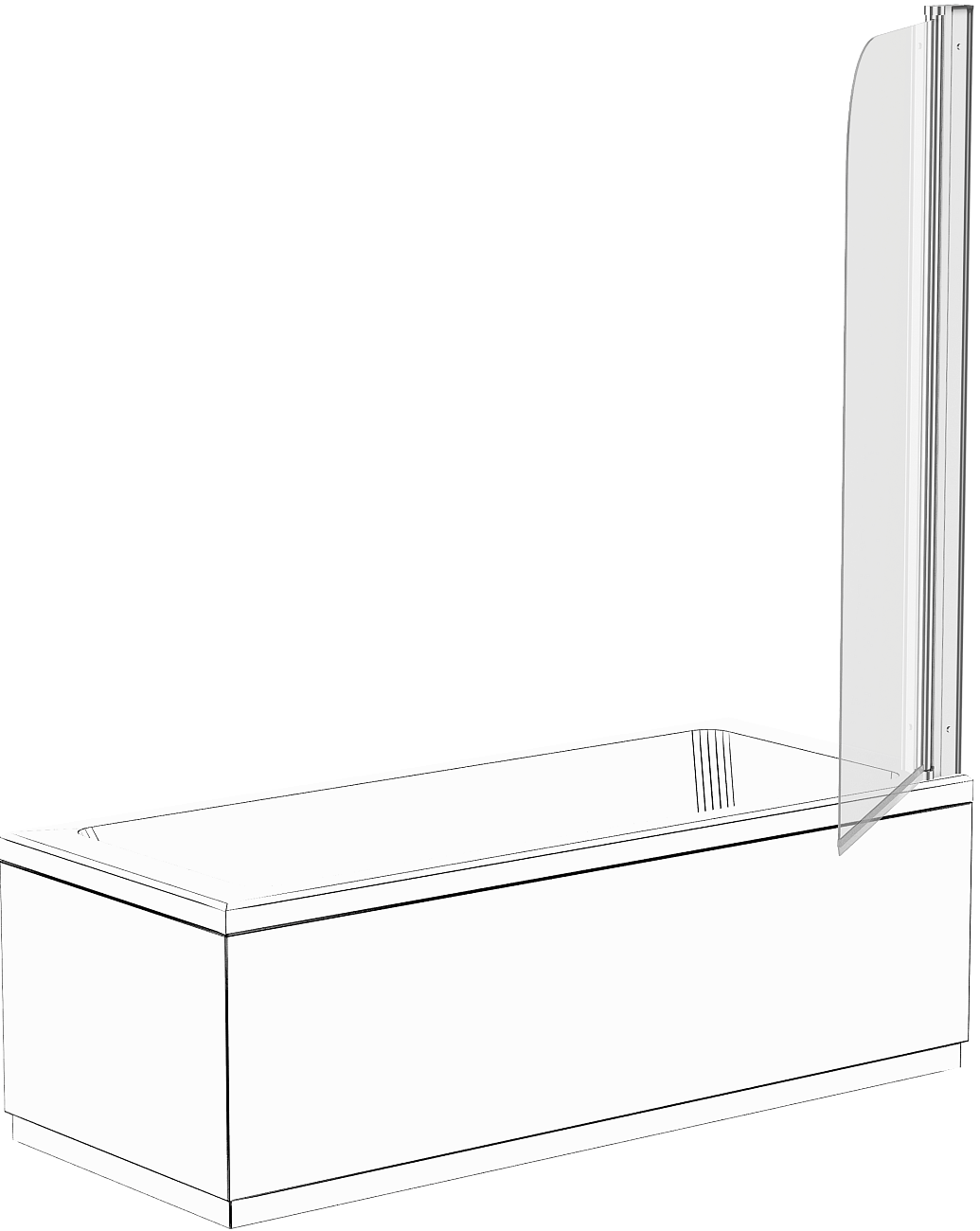 Штора на ванну распашная 75х140 см прозрачная, хром Diwo "Псков" Щ0000055609 - изображение 8