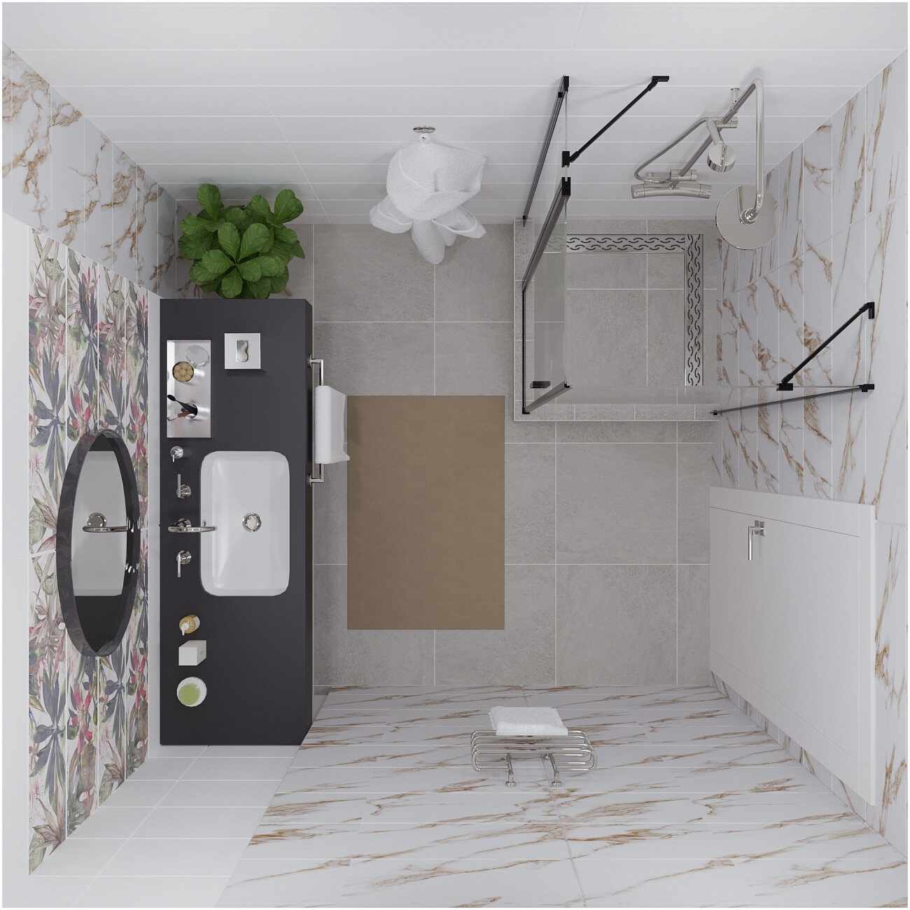 Душевой уголок квадратный 90х90 см черный Diwo "Сочи" Щ0000055594 - изображение 8