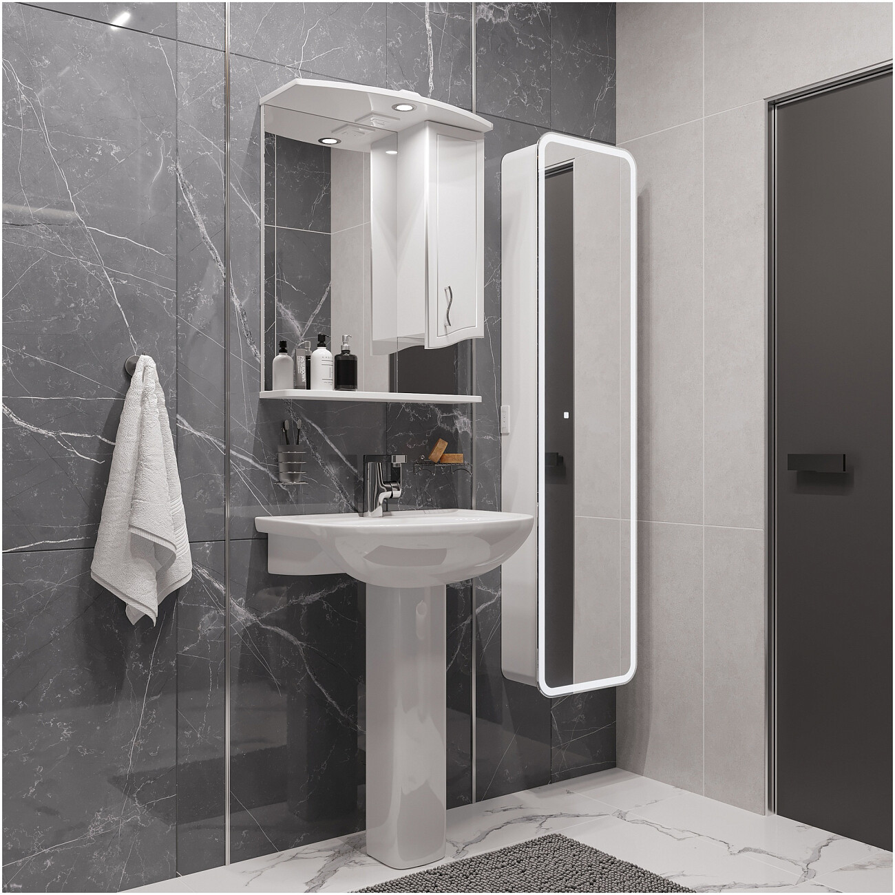 Раковина фаянсовая 63 см с пьедесталом белая Diwo "Кострома" 0112 - изображение 3