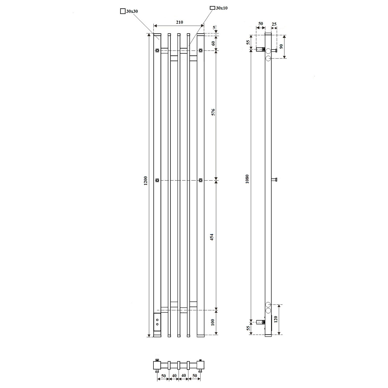 Полотенцесушитель электрический 120х18 см белый Point "Фрея П2" PN20732W - изображение 2