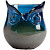 Ваза стеклянная синяя Blue Owl