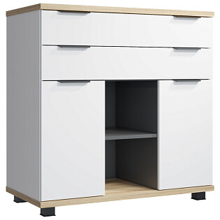 Комод с ящиками и полками меренга, ячменный "Скайлайт СЛ-10К"