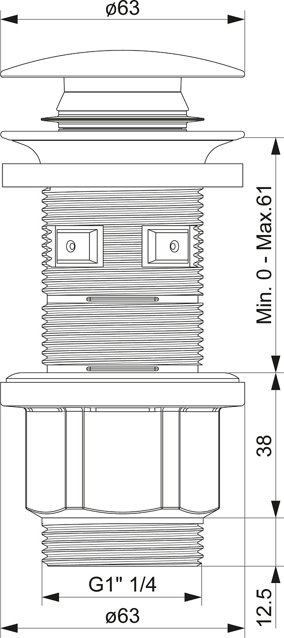 Сифон для раковины хром Ewrika HFEW08000 с донным клапаном HFEW06000 - изображение 5