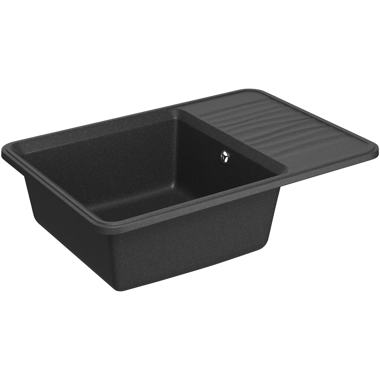 Мойка кухонная кварцевая прямоугольная 51х74 см антрацит Domaci "Римини" DG R-501 - изображение 6