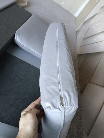 Кровать двуспальная с подъемным механизмом и ящиком для белья 160х200 жемчужно-серая Эстетика