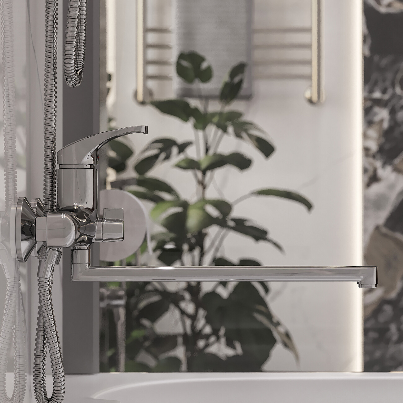 Смеситель настенный однорычажный хром Diwo "Коломна" KL-07cr - изображение 4