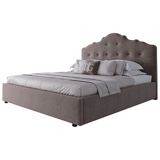 Кровать двуспальная 180х200 серо-коричневая Palace