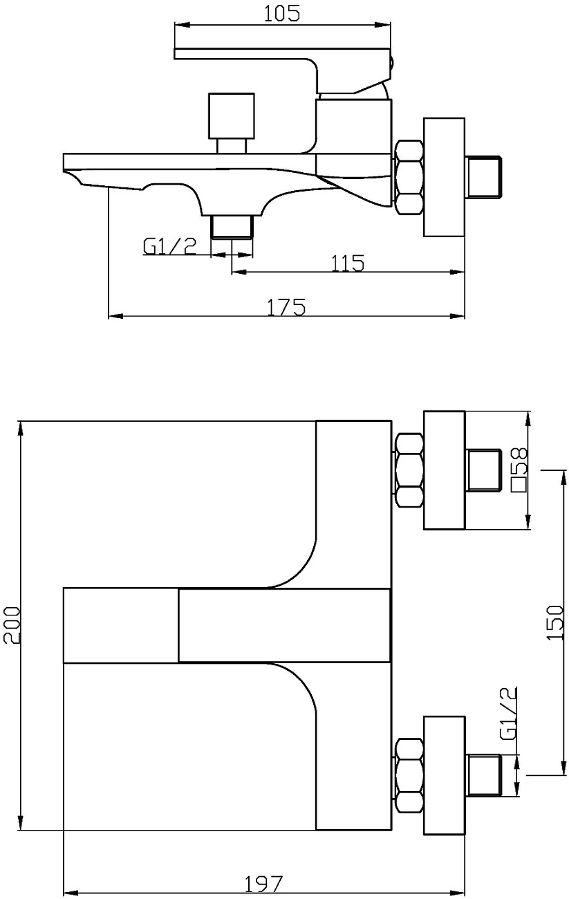 Смеситель для ванны хром Stworki "Карлстад" KAS-03cr - изображение 2