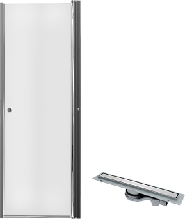 Душевая дверь в нишу 70 см с лотком 55 см прозрачная, хром Diwo &quot;Анапа&quot; 1105-00155