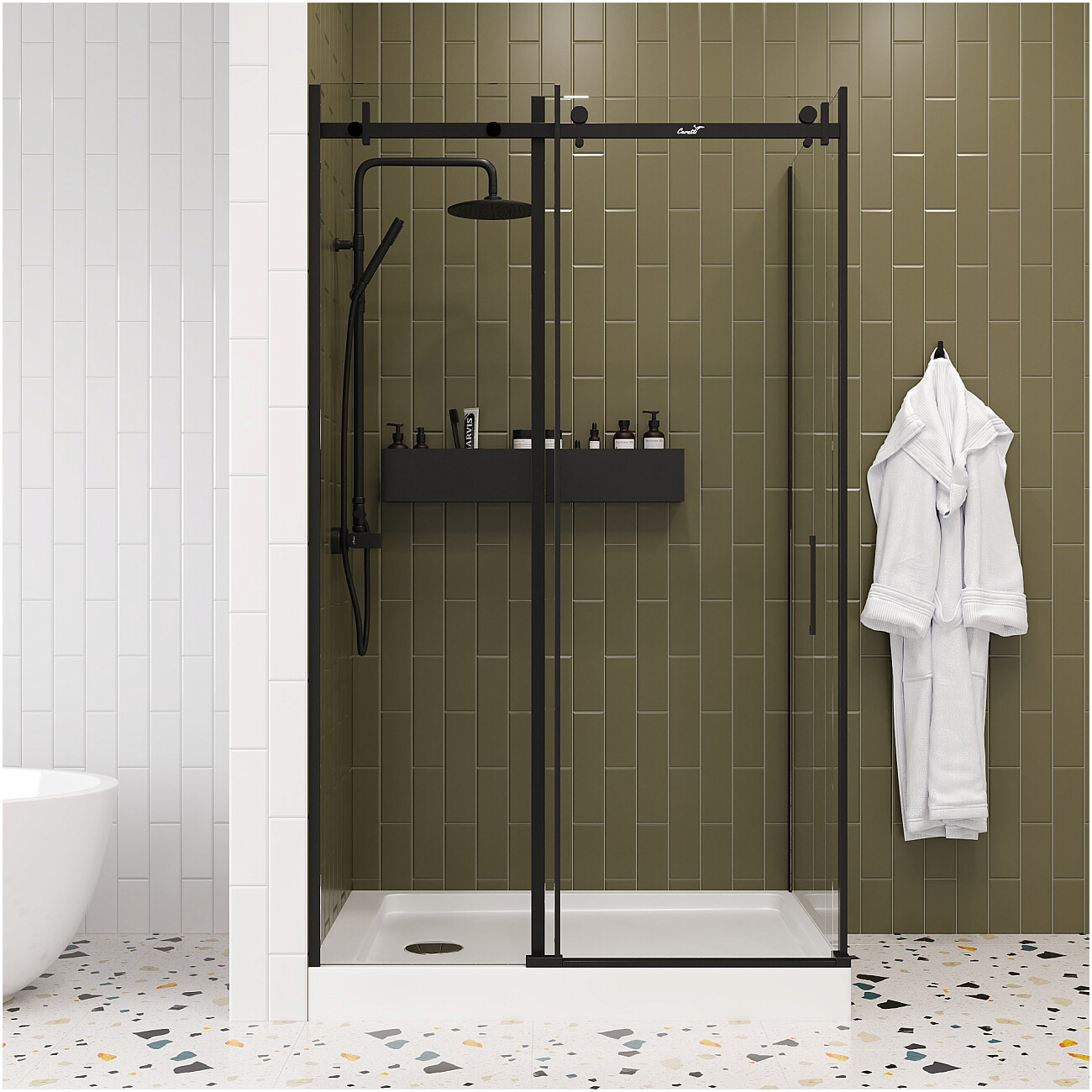 Душевой уголок прямоугольный 90x120 см черный Cerutti SPA Ceza's 120B - изображение 6