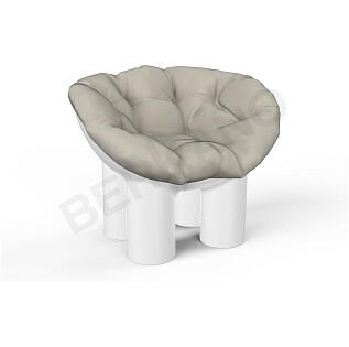 Кресло детское с подушкой белое, бежевое Slon Kids