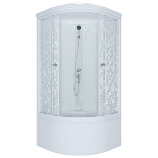 Душевая кабина четверть круга с глубоким поддоном 90х90 см мозайка Triton &quot;Стандарт Б&quot; Щ0000027241