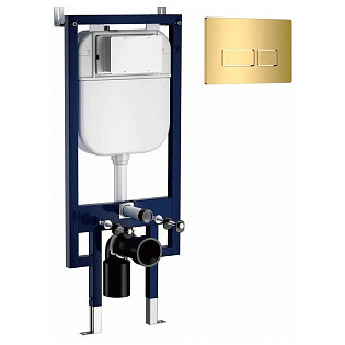 Инсталляция для подвесного унитаза с кнопкой смыва шампань золотой Cerutti SPA CR557.CR02CG