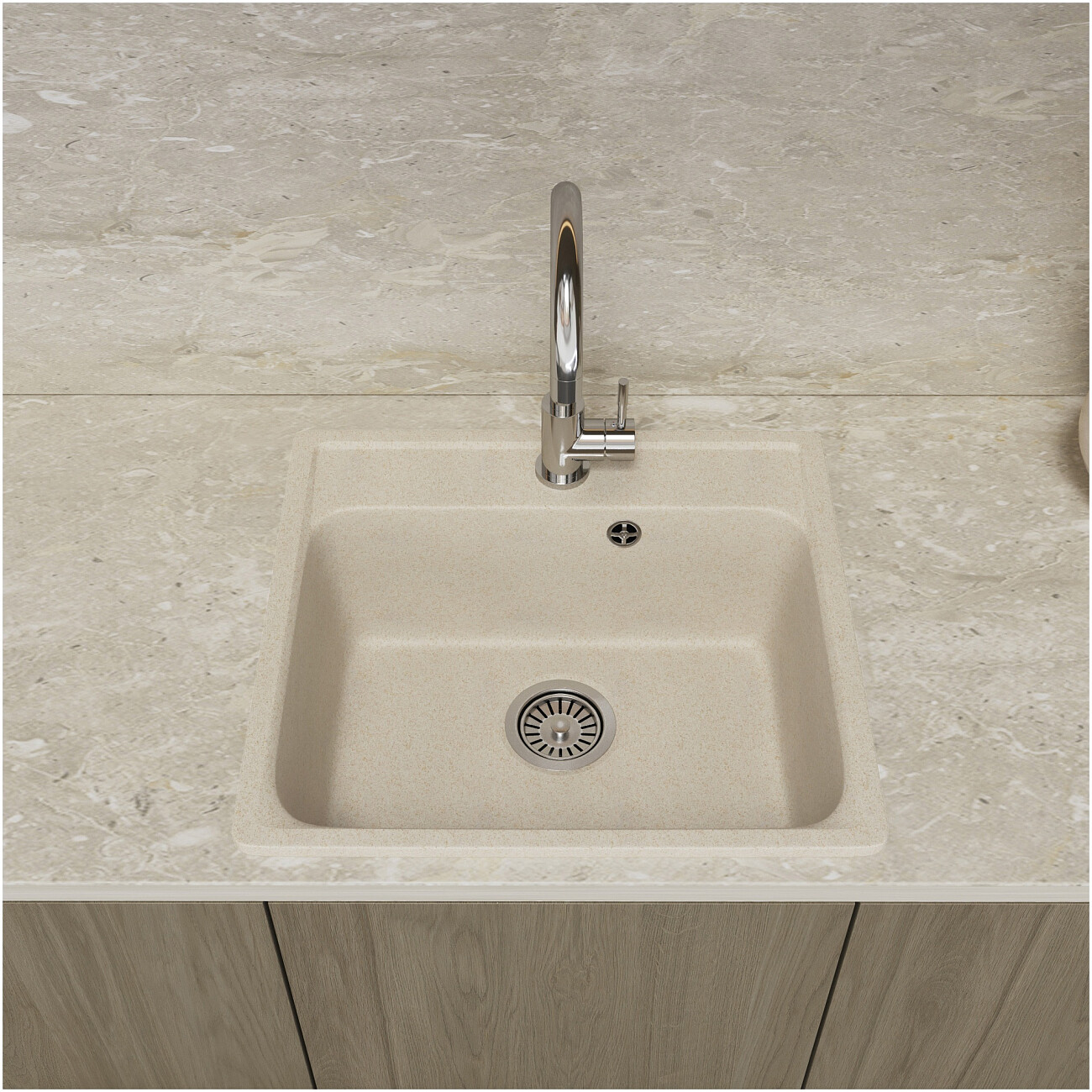 Мойка кухонная кварцевая саванна Domaci "Савона" QB 530 - изображение 3