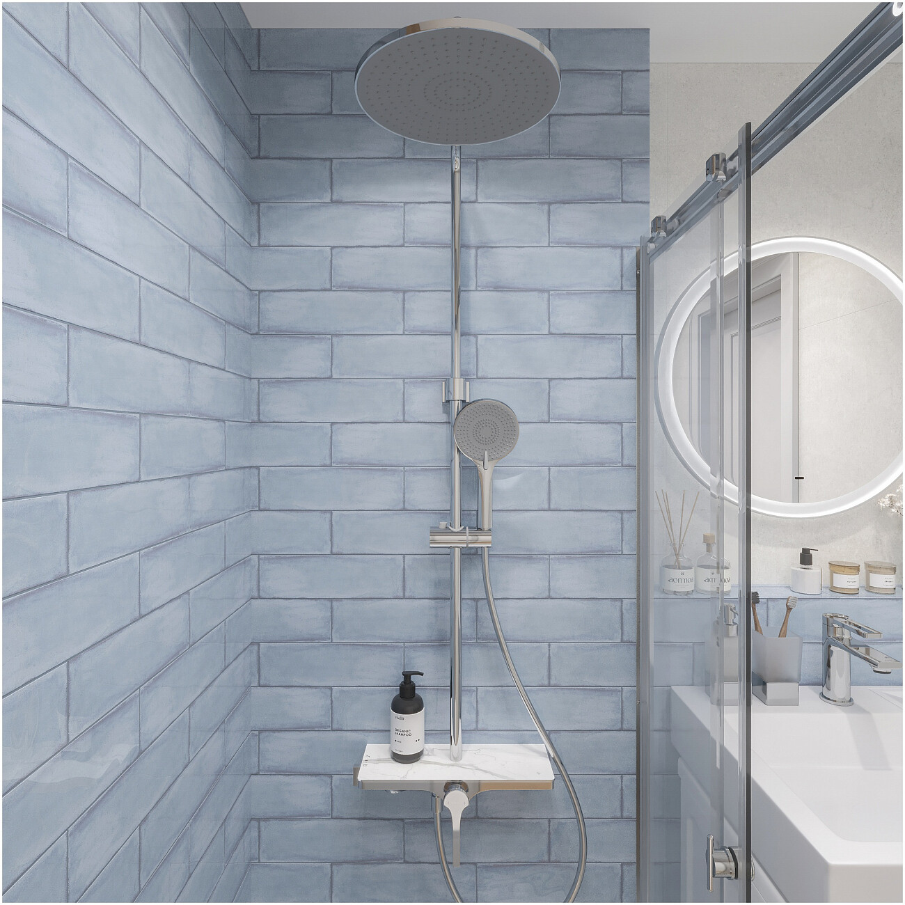 Душевая стойка с верхним душем хром Stworki "Аулум" S06170CR - изображение 7