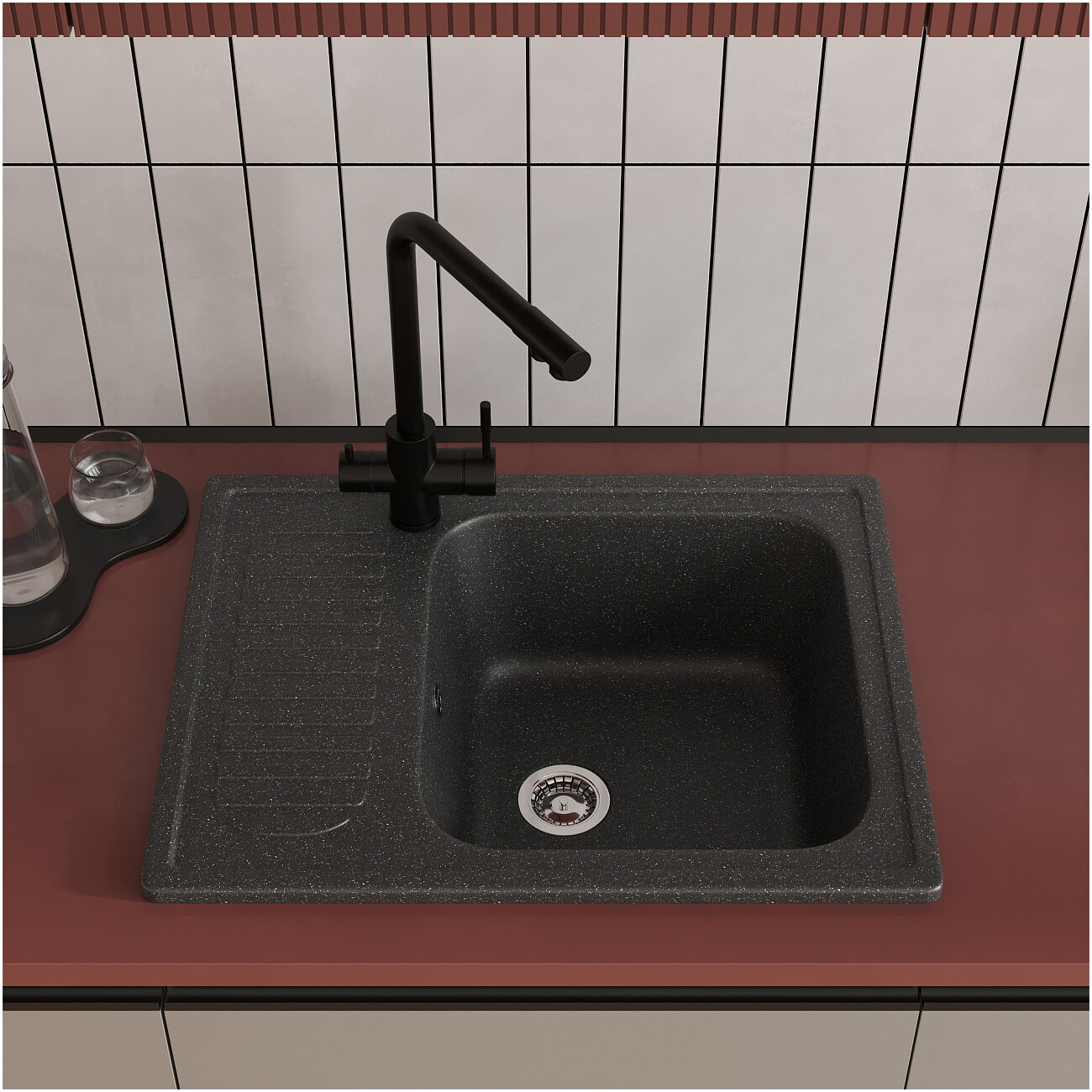 Мойка кухонная антрацит Domaci "Болонья" М-15-007 - изображение 7