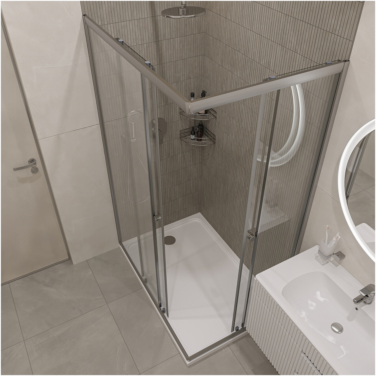 Поддон для душа с сифоном и ножками 90х90 см белый Artemis 625736 - изображение 4