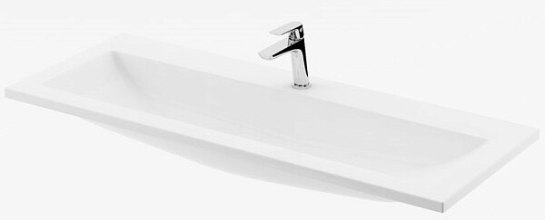 Раковина накладная из литьевого мрамора прямоугольная 38х80 см белая Ravak Clear 800 XJJ01180000 - изображение 1