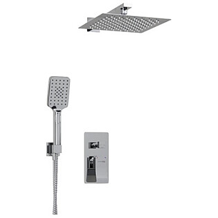 Душевой комплект встраиваемый с верхним душем и лейкой хром Wasserkraft A16190