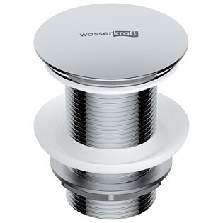Донный клапан для раковины клик-клак круглый хром Wasserkraft A244